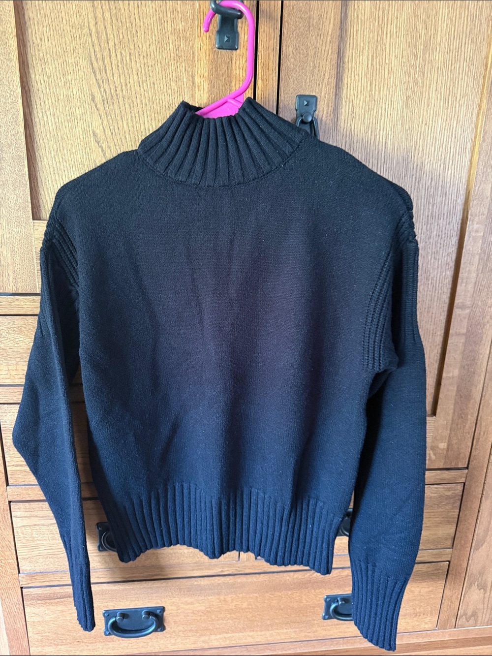 Cyrus Black Ribbed Turtleneck Sweater